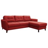 Ecksofa Nordic Rot S: 238x168 Cm - Buchefarben/Rot, Design, Leder/Textil (238/168cm) - Livetastic
