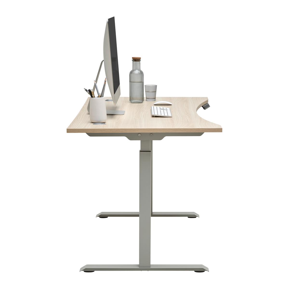 PÍSACÍ STÔL SIENA - farba duba/strieborná, Modern, kompozitné drevo (160/72/77cm) - Mömax