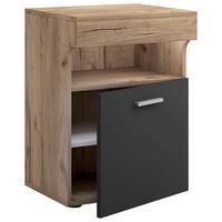 Nachtkästchen Anthrazit Eiche Dekor H: 61 cm Slepal - Honigeiche/Anthrazit, MODERN, Holzwerkstoff (45/61/39cm) - MID.YOU