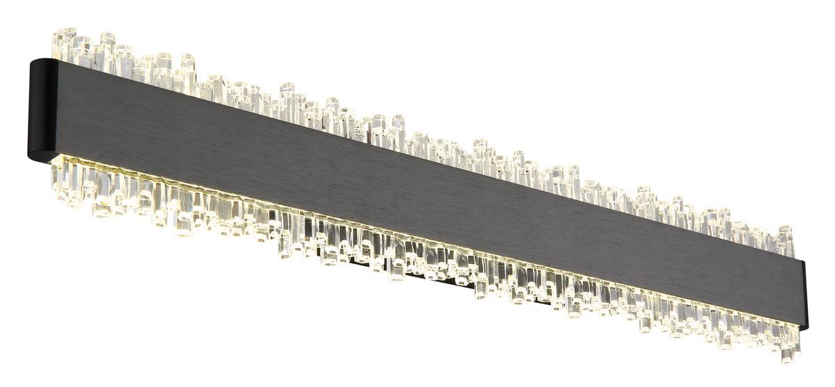 LED-Wandleuchte 4000k, 12w - Klar/Schwarz, Design, Kunststoff/Metall (48/8/4cm) - Globo