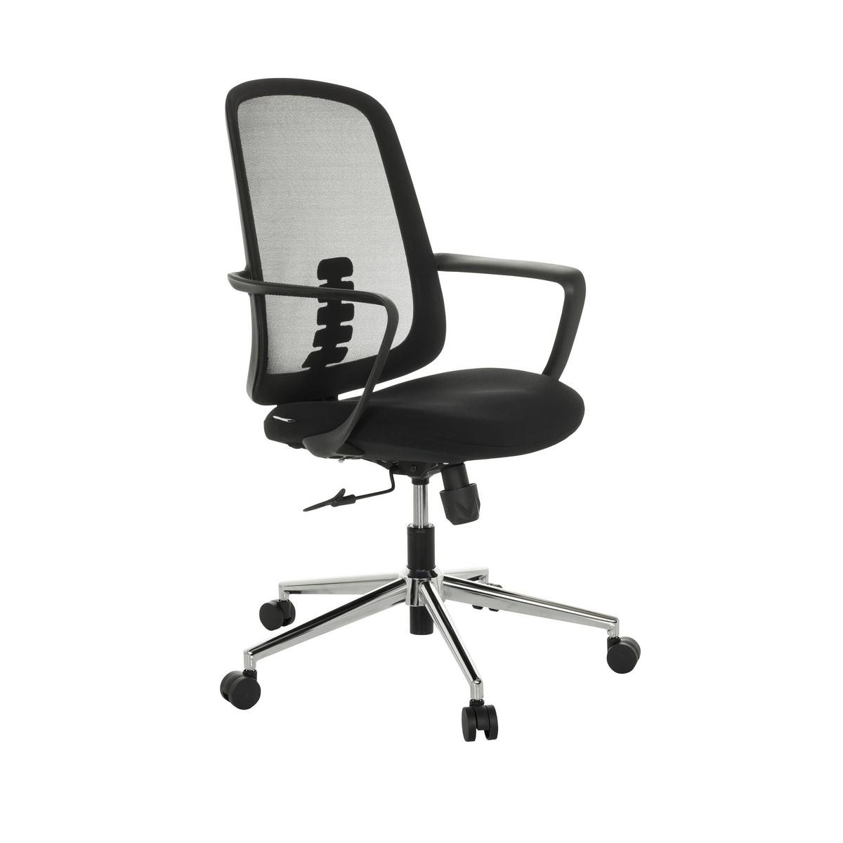 Drehstuhl Sediolo B - Schwarz, Basics, Kunststoff/Textil (63/100-108/63cm) - MID.YOU