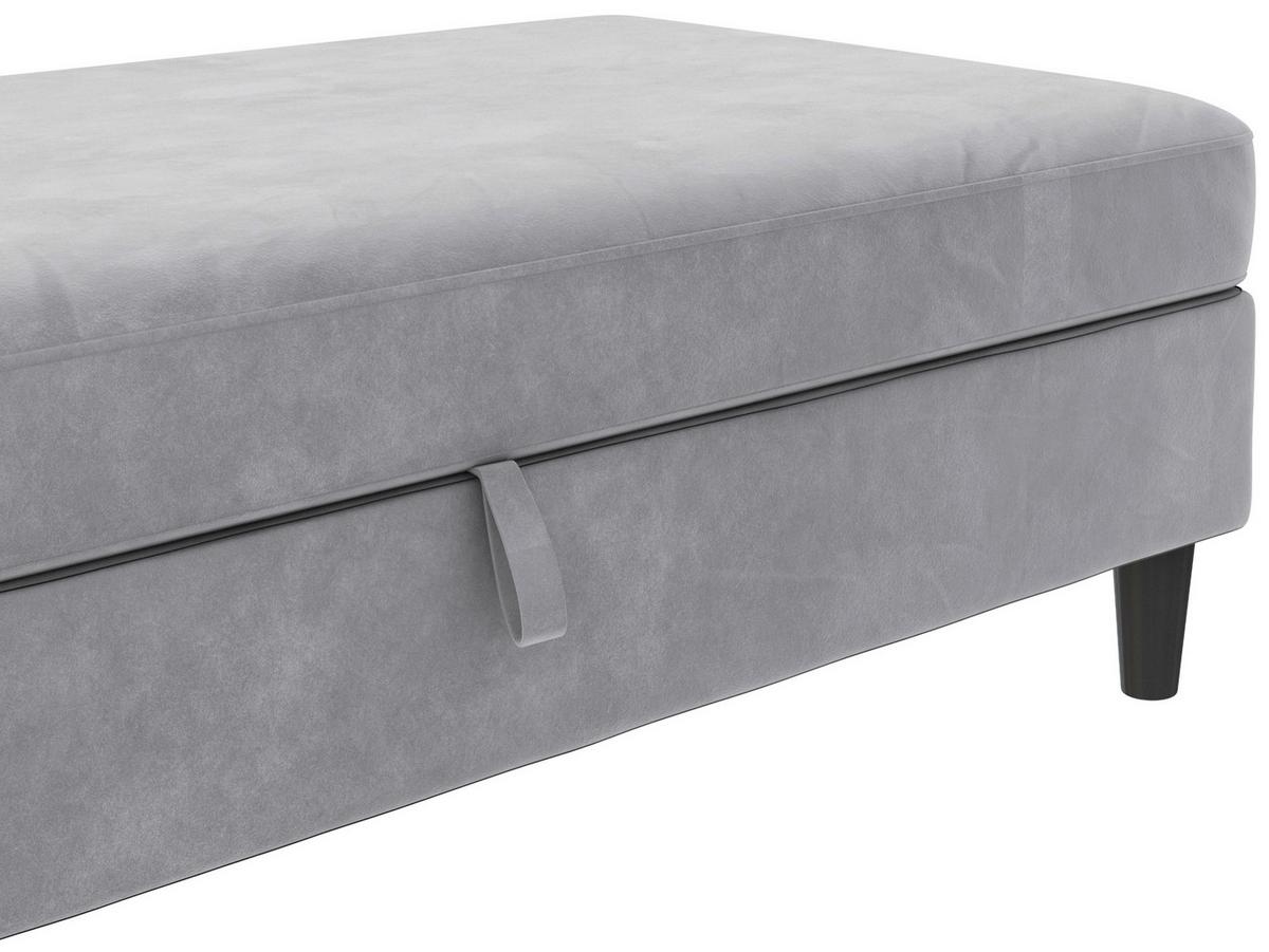 Hocker Hannover Grau, mit Stauraum - Schwarz/Grau, Basics, Textil (130/43/69cm) - Livetastic