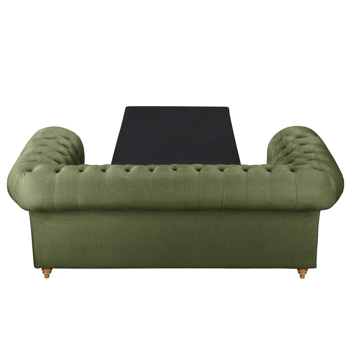 Schlafsofa Laura Dunkelgrün, B: 190cm - Dunkelgrün/Braun, Design, Textil (190cm) - P & B