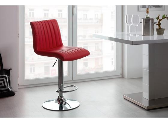 Barhocker Party Rot - Chromfarben/Rot, MODERN, Textil/Metall (43/91-112/54cm) - Luca Bessoni Barhocker Party Rot - Chromfarben/Rot, MODERN, Textil/Metall (43/91-112/54cm) - Luca Bessoni