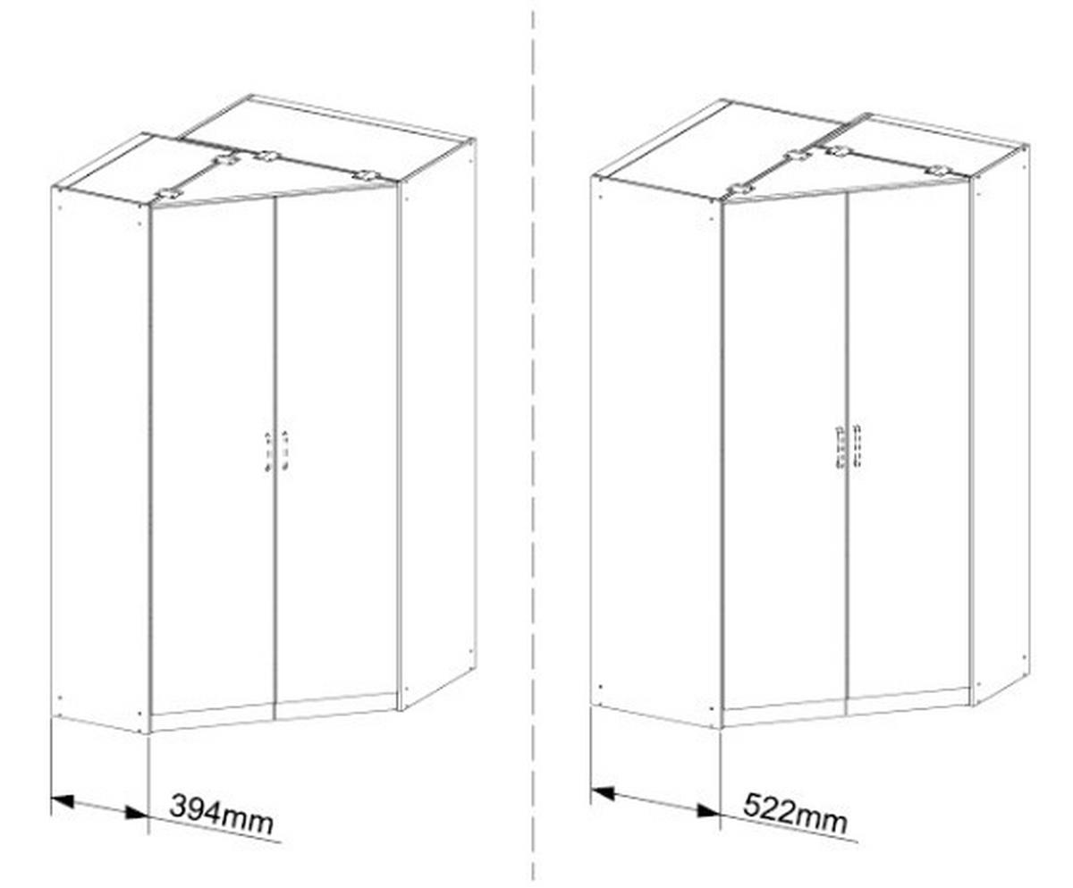 Eckkleiderschrank Costa Weiß B: 208 cm - Weiß, MODERN, Holzwerkstoff (208/197/253cm) - Rauch Möbel