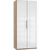 Drehtürenschrank 100cm Level, Weiß/eiche Dekor - Eichefarben/Weiß, MODERN, Glas/Holzwerkstoff (100/216/58cm) - MID.YOU