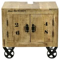 Unterschrank Echtholz Brion B: 66 Cm, Mangoholz - Schwarz/Naturfarben, Basics, Holz (66/61/43cm) - MID.YOU