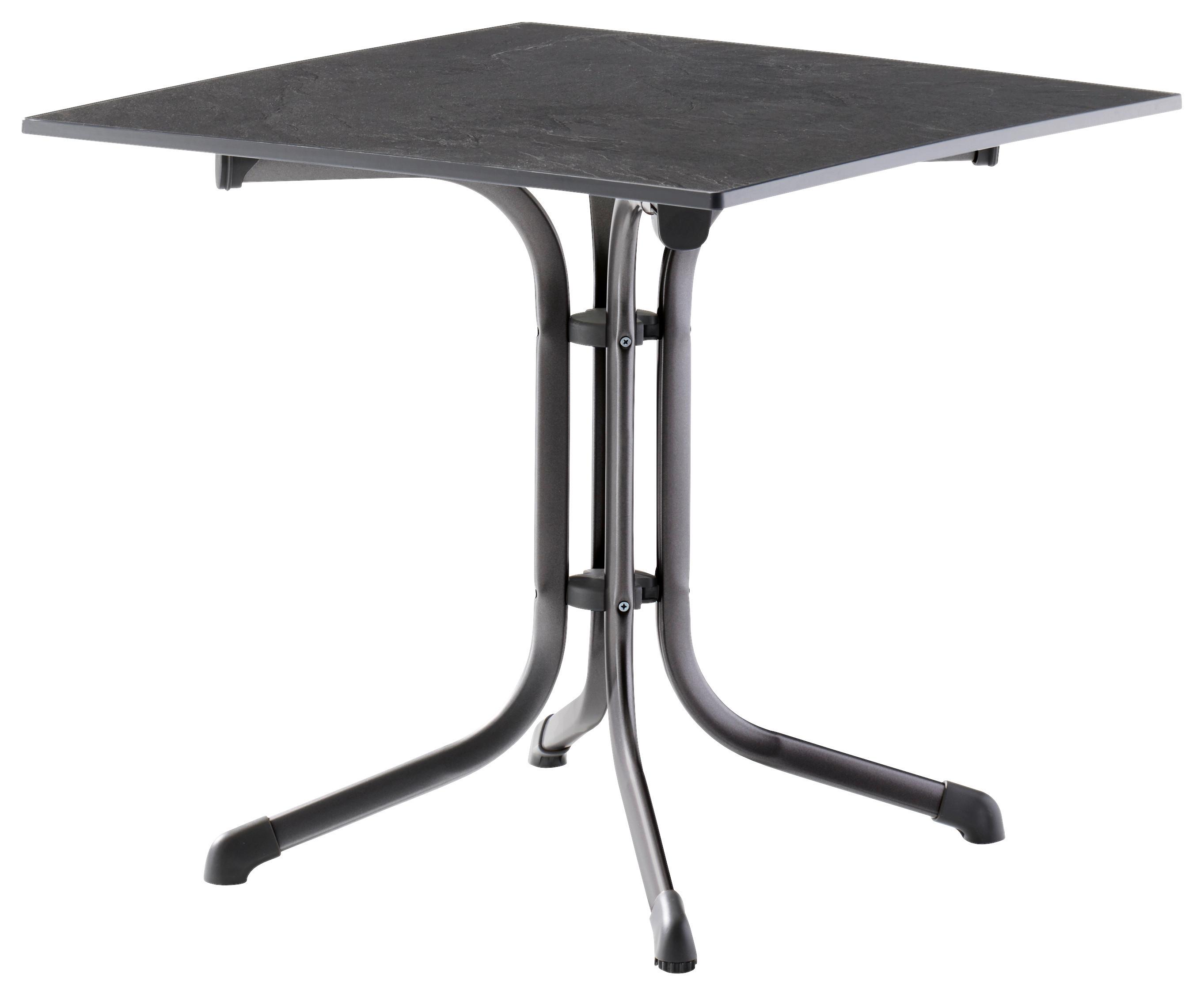 Gartentisch Klappbar Stahl L: 80cm - Anthrazit/Grau, MODERN, Holzwerkstoff/Metall (80/80/73cm) - Sieger