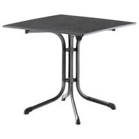 Gartentisch Klappbar Stahl L: 80cm - Anthrazit/Grau, MODERN, Holzwerkstoff/Metall (80/80/73cm) - Sieger