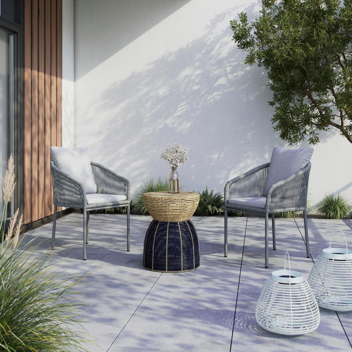 SADA ZÁHRADNÝCH KRESIEL PEPE - čierna/sivá, Modern, kov/plast (55/83/62cm) - Bessagi Garden