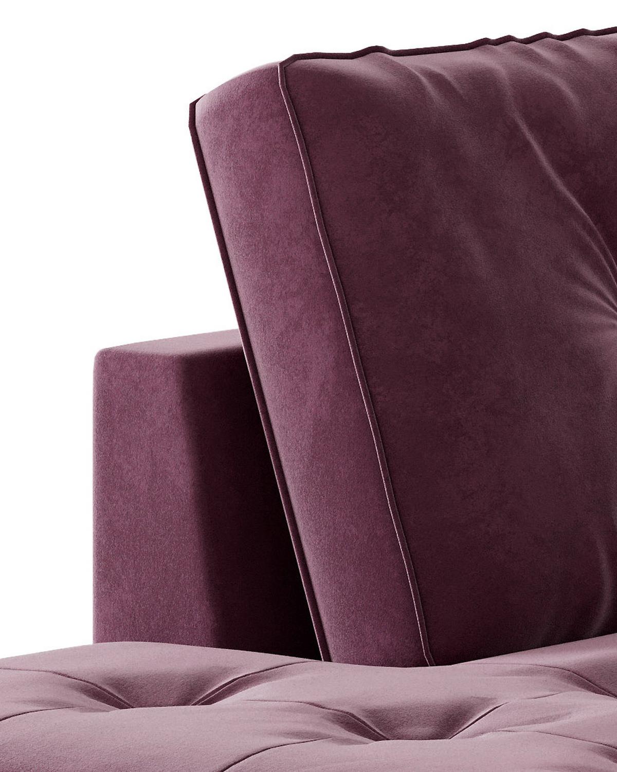 Ecksofa Scott - Edelstahlfarben/Weinrot, Design, Textil (259/205cm) - Livetastic