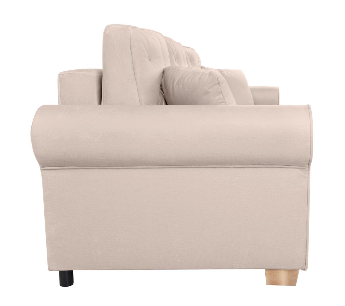 Schlafsofa Arles, Beige 1 B: 240 Cm - Beige/Buchefarben, Design, Textil (240/94/98cm) - MID.YOU