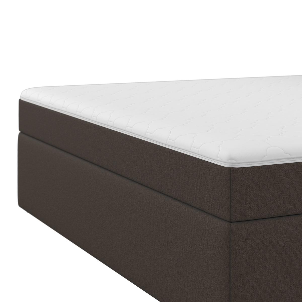 Boxspringová postel MARCO 180x200, hnědá - černá/hnědá, Moderní, dřevo/textil (180/200cm) - Bessagi Home