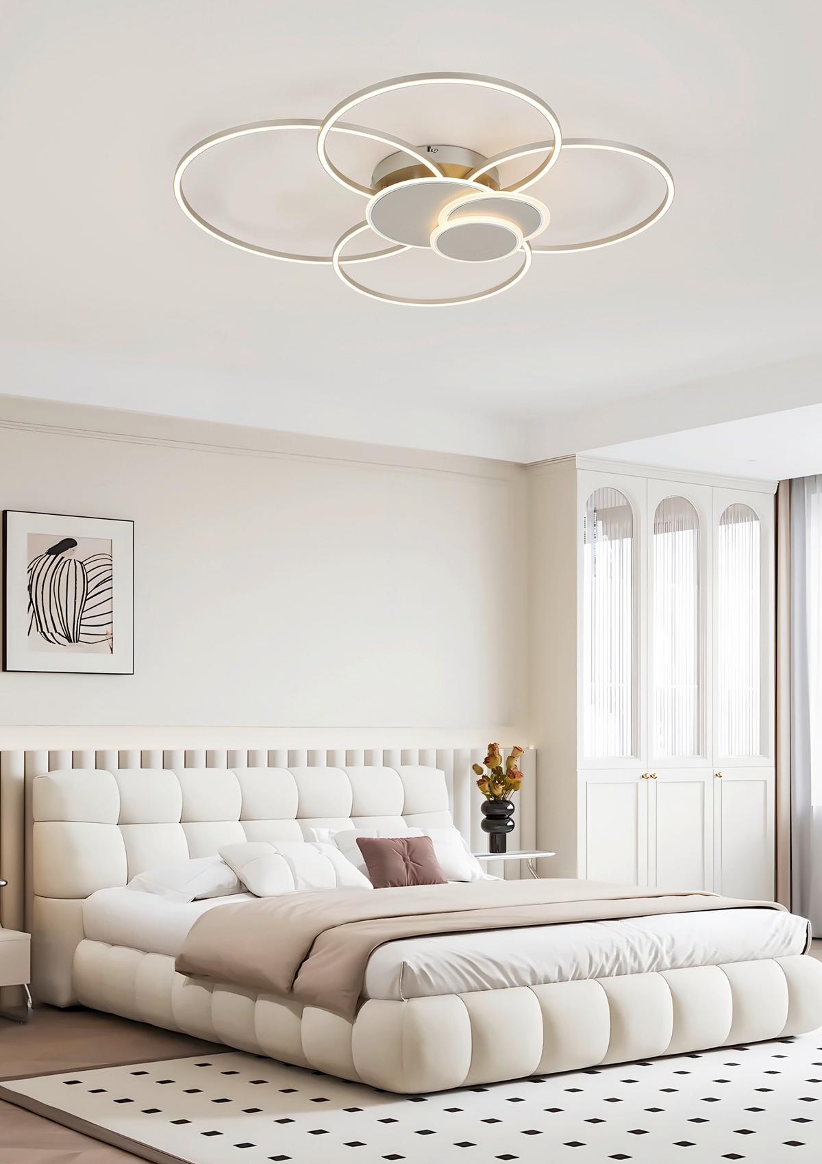 LED-Deckenleuchte Chiara - Chromfarben/Champagner, Basics, Kunststoff/Metall (91/81/9,5cm) - Luca Bessoni