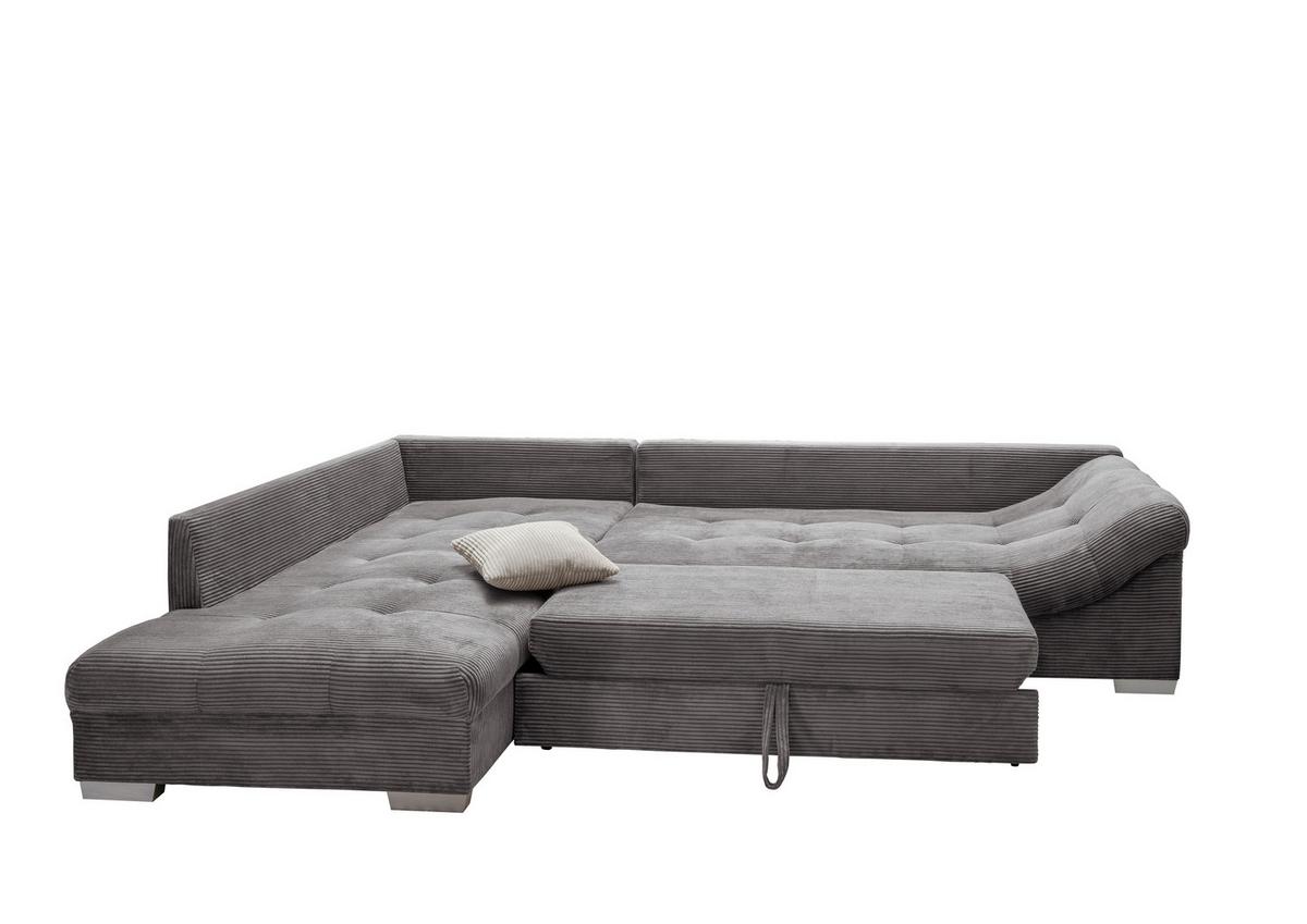 Rohová sedačka ALVITO, ľavá, sivý menčester - sivá/strieborná, Design, drevo/textil (202/298cm) - MID.YOU