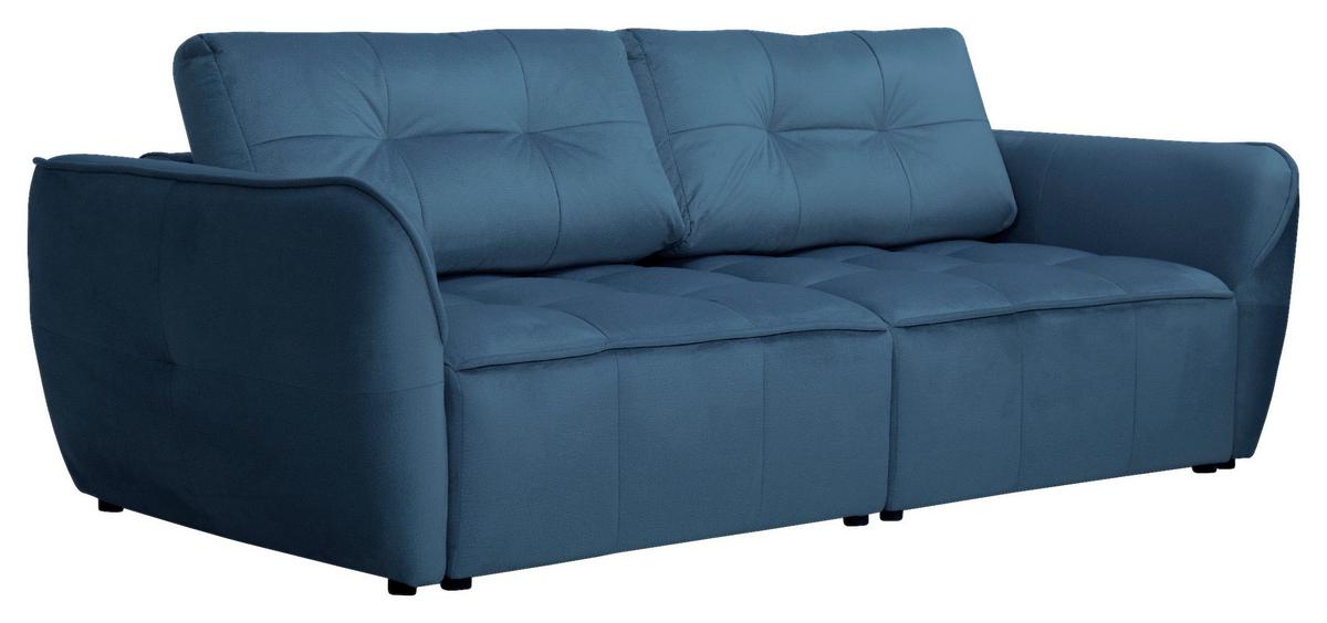 Boxspringová pohovka BOMBEI, petrolejový velúr - čierna/sivá, Modern, drevo/kompozitné drevo (243/94/125cm) - Premium Living