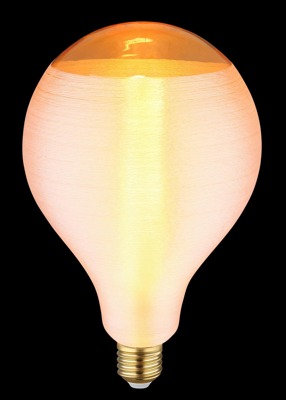 LED-Leuchtmittel 11537a - Messingfarben/Orange, Basics, Glas/Metall (13/21cm) - Globo