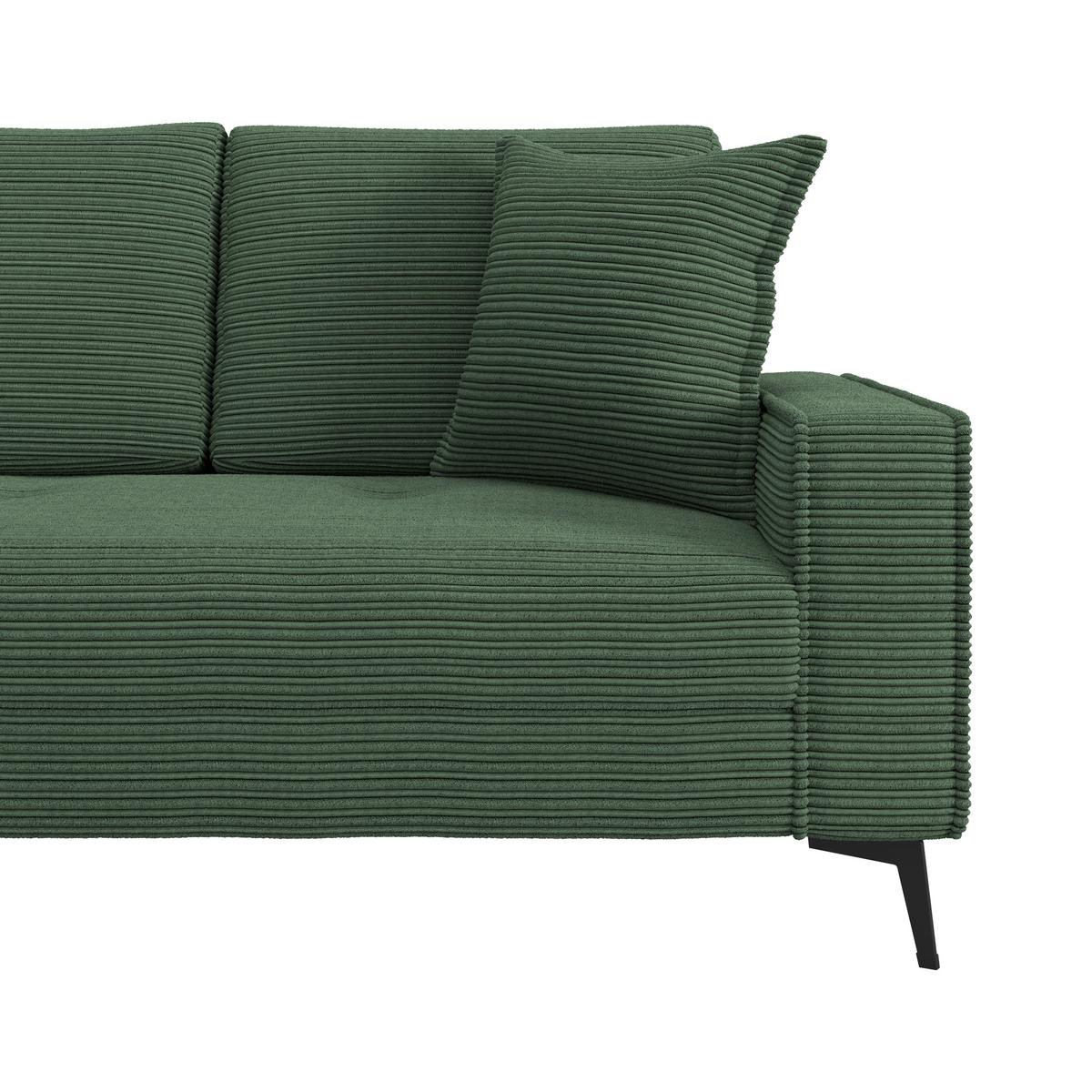 Ecksofa Zero Grün 173x286 cm - Schwarz/Grün, Trend, Textil (173/286cm)