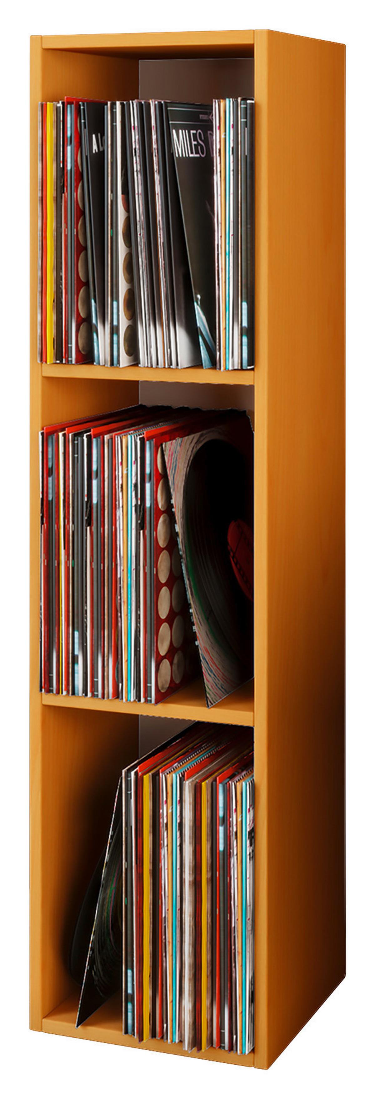 Regál na gramofónové platne Platto buk - farba buka, Konventionell, kompozitné drevo (34/115/29cm) - MID.YOU