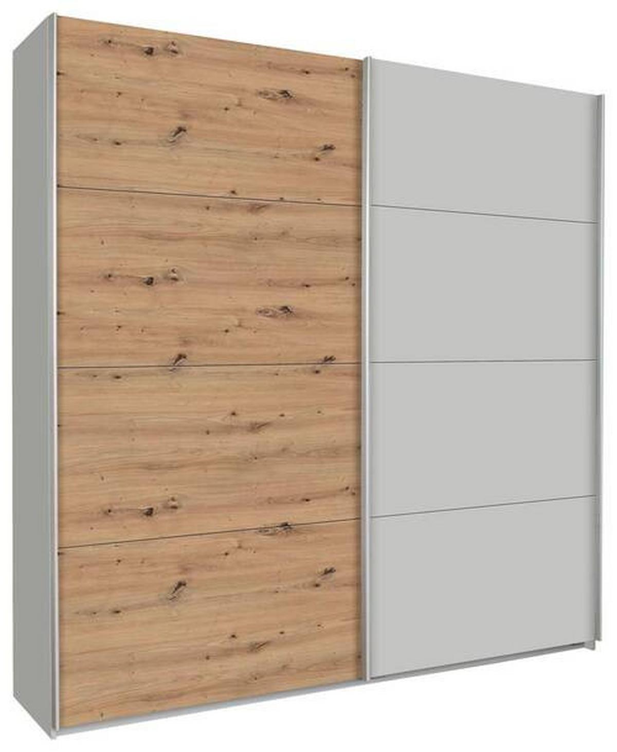 Skříň s posuvnými dveřmi Feldkirch 8, 226/229 cm - šedá/barvy dubu, Moderní, kov/kompozitní dřevo (226/229/62cm)