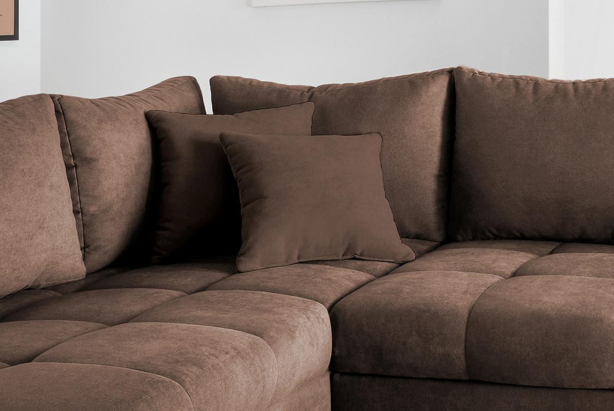 Eckschlafsofa Alvito Braun S: 202/298 Cm - Silberfarben/Braun, Design, Textil (202/298cm) - MID.YOU