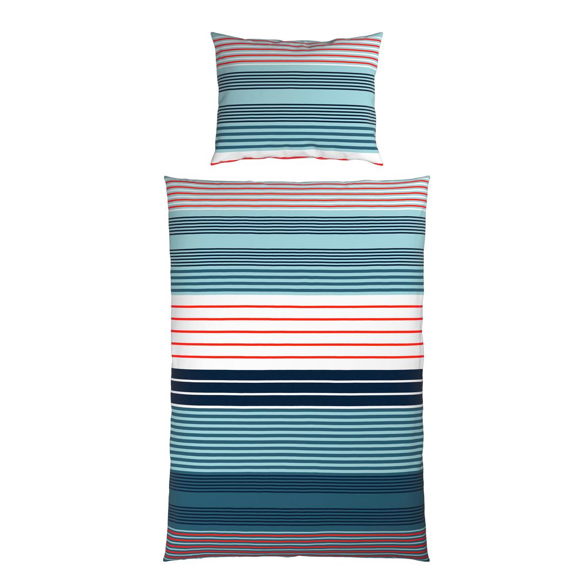 Bettwäsche Alma - Blau/Rot, MODERN, Textil - Luca Bessoni