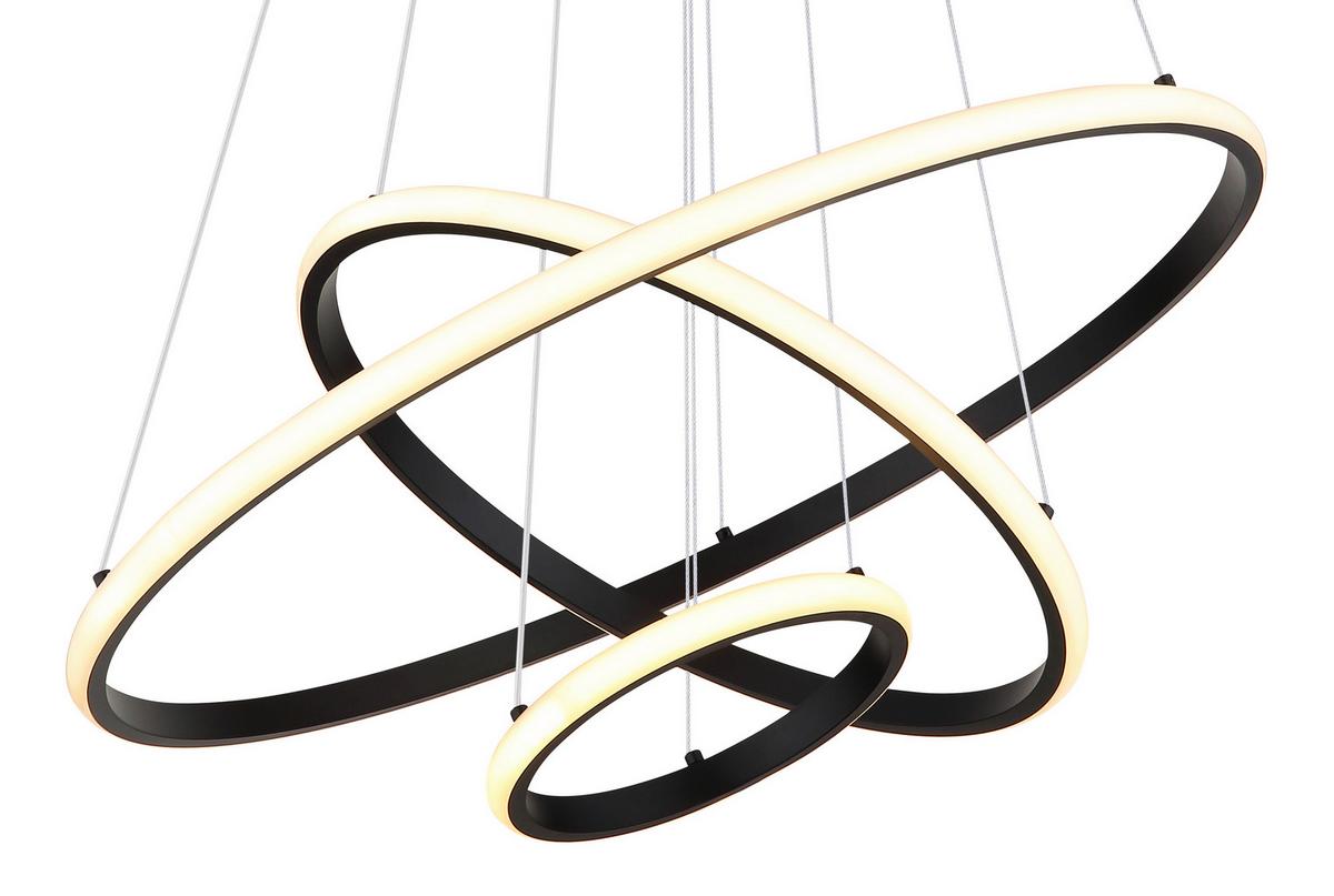 Led-hängeleuchte 67404s Corine - Schwarz/Weiß, Basics, Kunststoff/Metall (60/100cm) - Globo