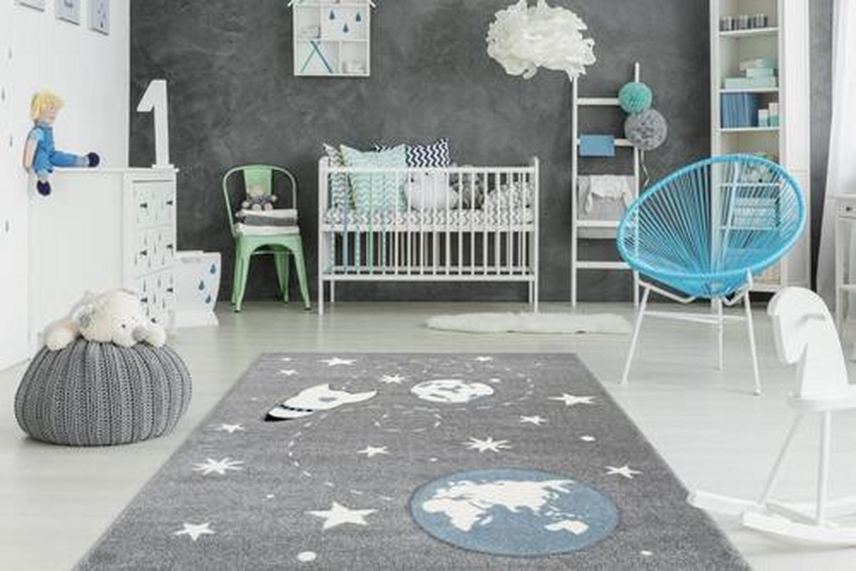 Kinderteppich Silberfarben Yowah 80x150 cm - Silberfarben, Trend, Kunststoff (80/150cm) - Kayoom