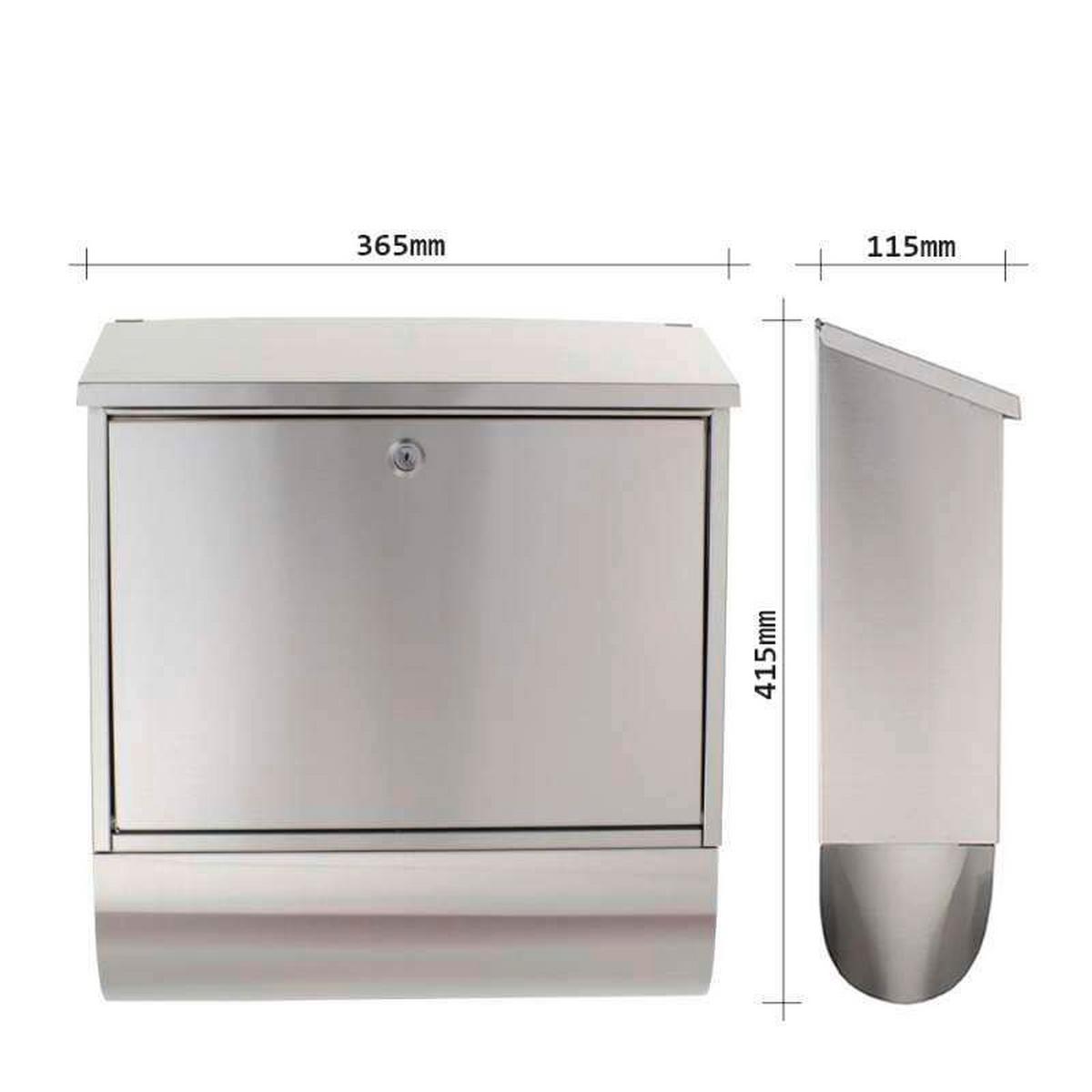 Briefkasten Villaspezial - Edelstahlfarben, KONVENTIONELL, Metall (36.5/41.5/11.5cm) - ROTTNER