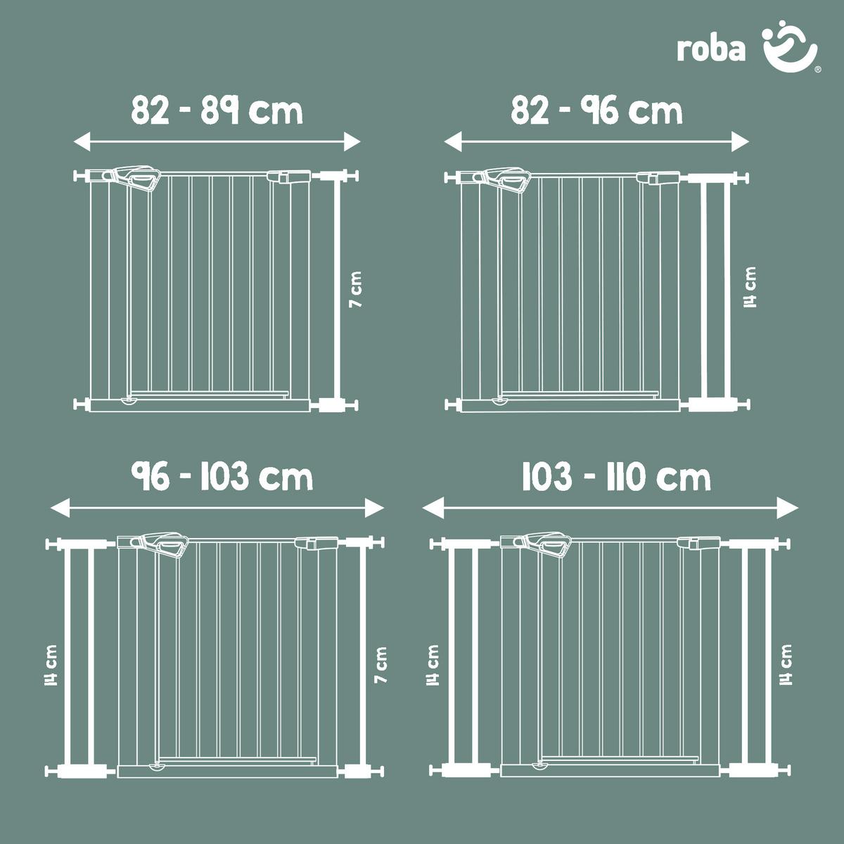 Türschutzgitter Metall erweiterbar, weiß - Weiß, Basics, Metall (75/80/3cm) - Roba