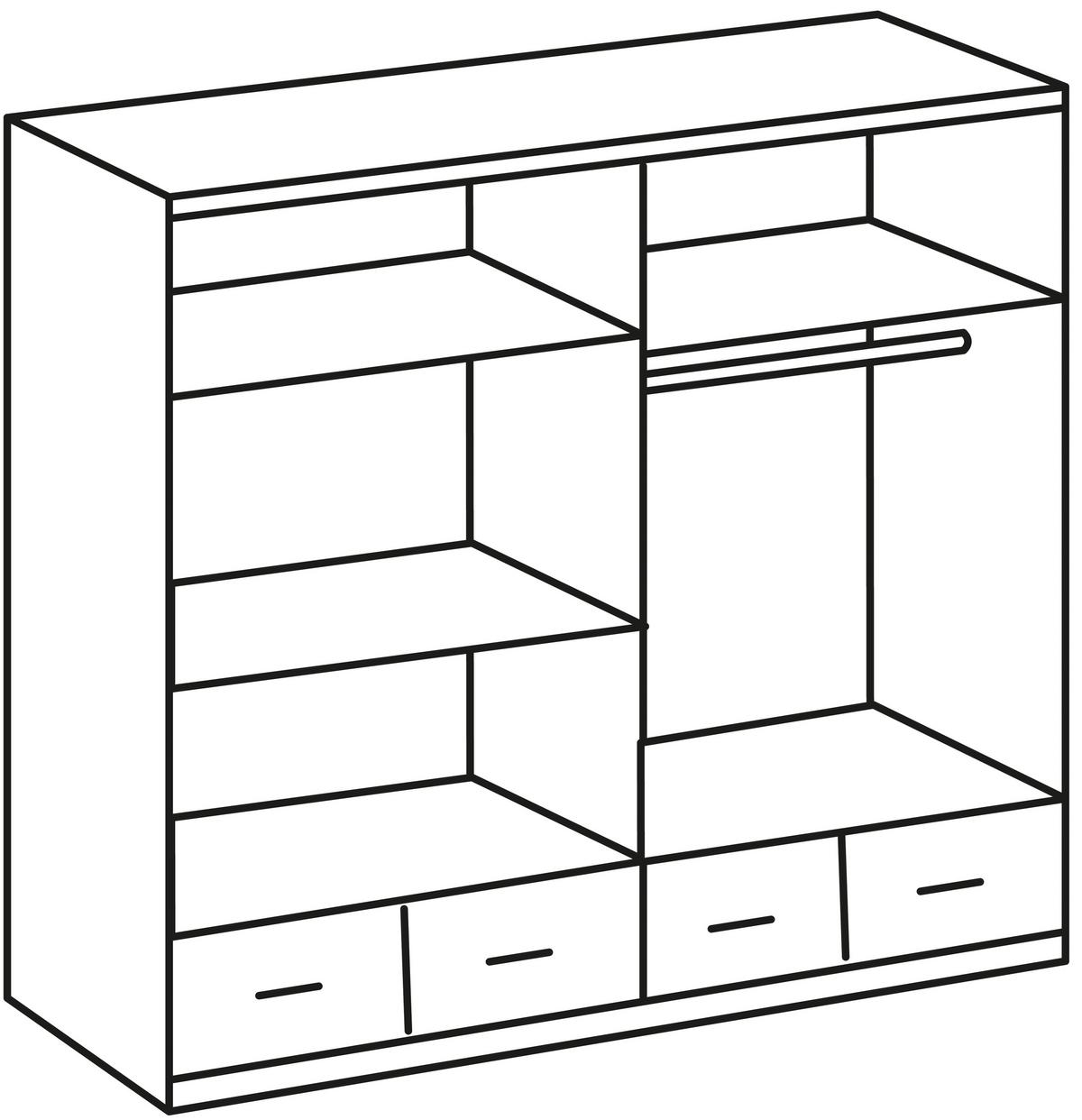 Drehtürenschrank Mit Spiegel + Laden 180cm Imago, Weiß - Weiß, KONVENTIONELL, Glas/Holzwerkstoff (180/199,5/58cm) - MID.YOU