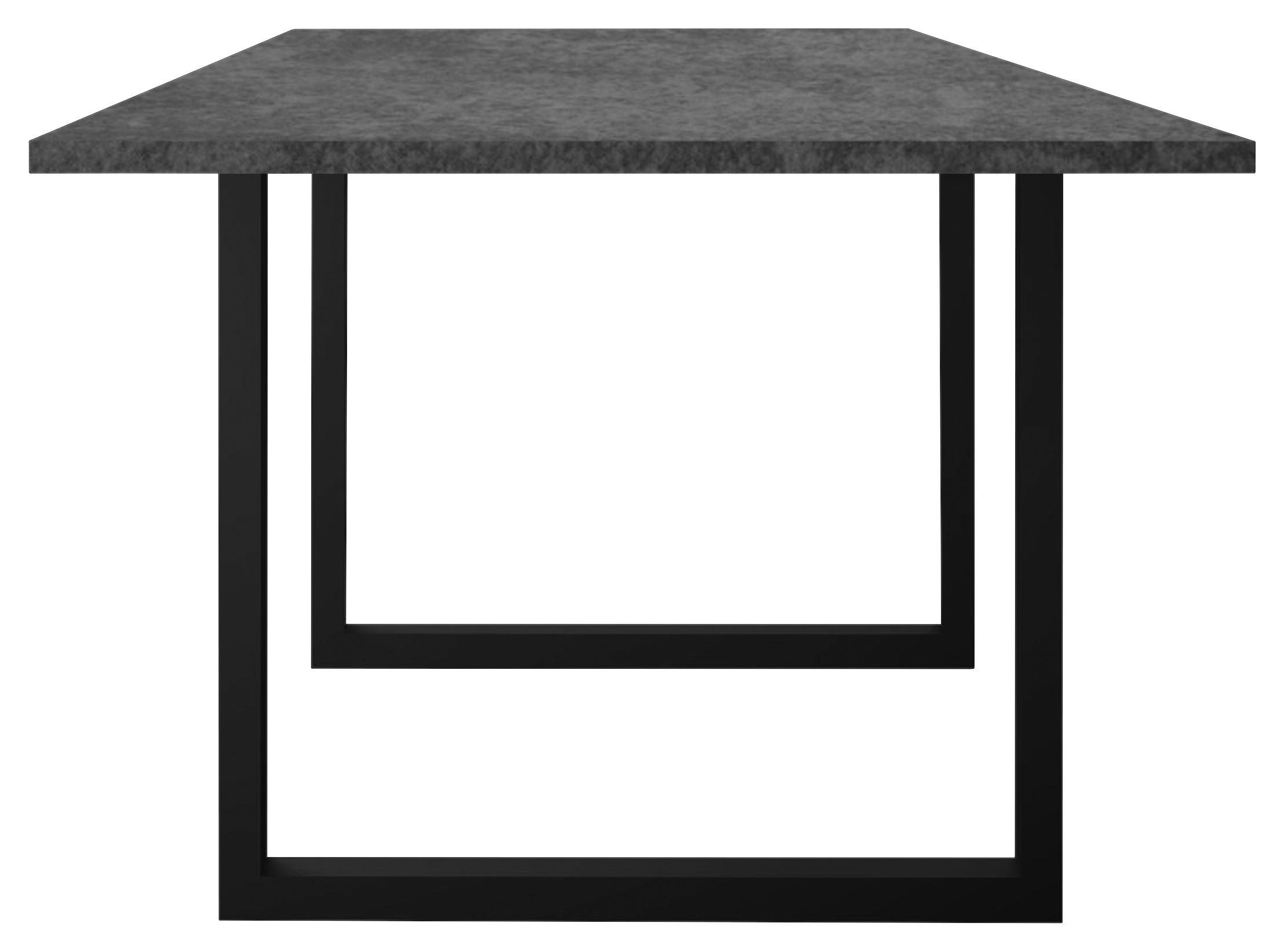 Esstisch Alex Graphitfarben, Schwarz - Schwarz/Graphitfarben, MODERN, Holzwerkstoff/Metall (160/90/78cm) - Livetastic