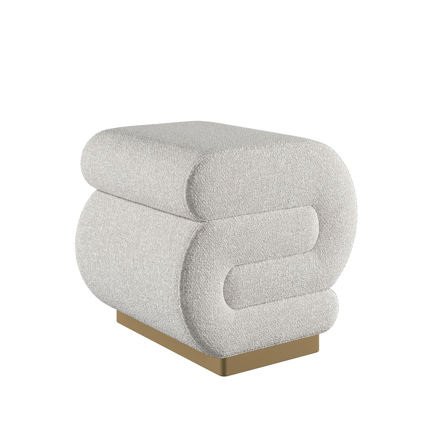 Hocker Sally Beige B: 40 Cm - Beige/Goldfarben, Design, Textil (40/42/42cm) - Livetastic