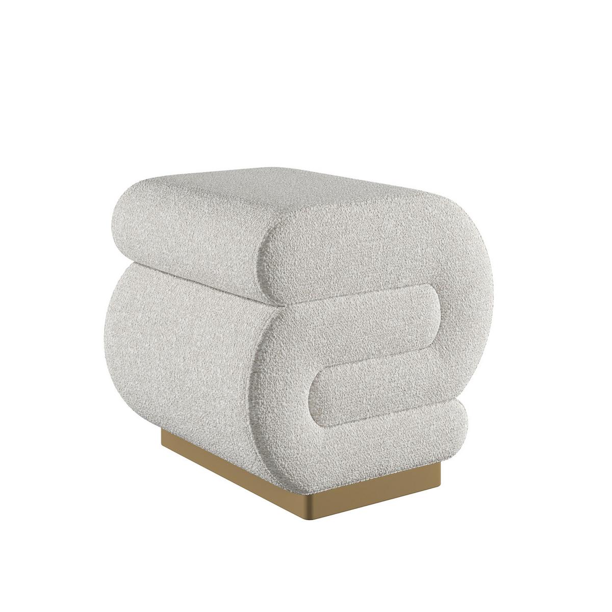 Hocker Sally Beige B: 40 Cm - Beige/Goldfarben, Design, Textil (40/42/42cm) - Livetastic