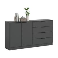 Kommode Kopenhagen Anthrazit, B: 148 Cm - Anthrazit/Schwarz, Design, Holzwerkstoff (148/80/35cm) - Livetastic
