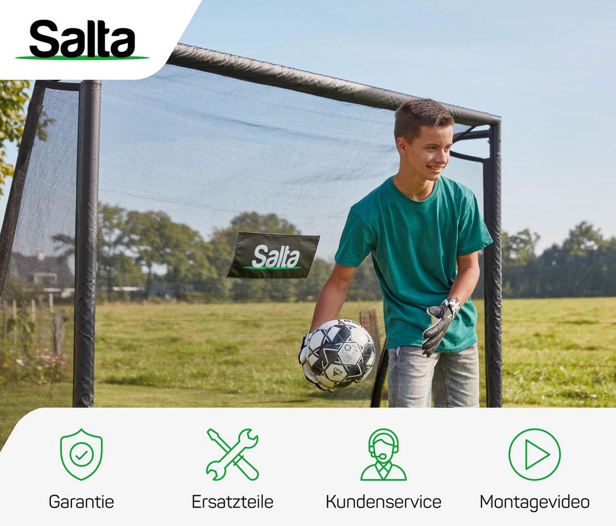 Fußballtor Salta Legend Mit Torwand - Schwarz, KONVENTIONELL, Kunststoff/Metall (220/170/80cm) - Salta