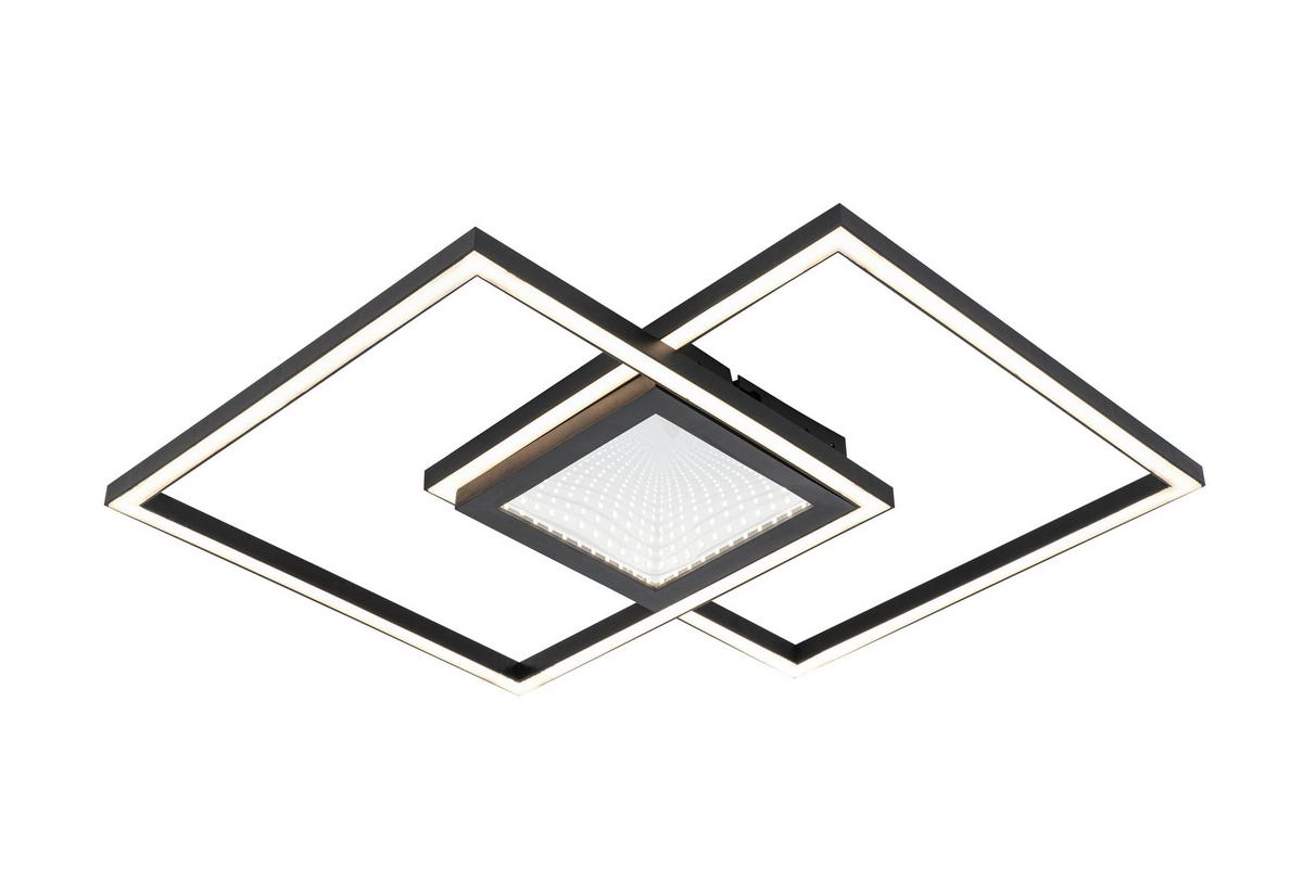 STROPNÍ LED SVÍTIDLO VUIO - černá, Moderní, kov/plast (59/42/4,5cm) - Mömax