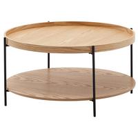 Couchtisch Braun/schwarz Rund Ø 78 Cm, Inkl. Stauraum - Schwarz/Braun, MODERN, Holzwerkstoff/Metall (78/78/40cm) - MID.YOU