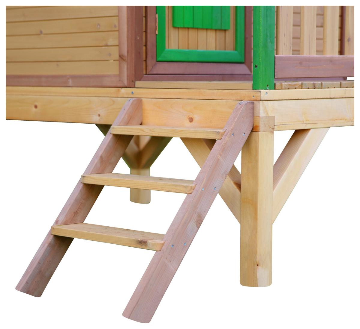 Spielhaus A030.036.80 - Rot/Braun, KONVENTIONELL, Holz (287/231/191cm) - Ambia Garden