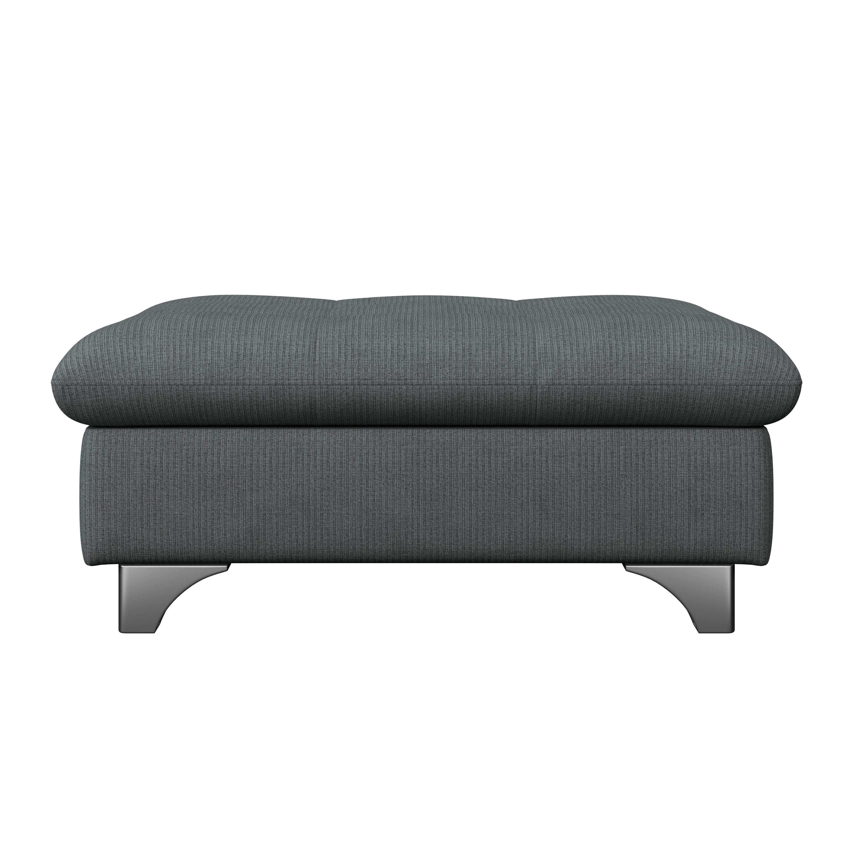 Hocker Gemini Graphitfarben, B: 108cm - Chromfarben/Graphitfarben, KONVENTIONELL, Textil (108/46/108cm)