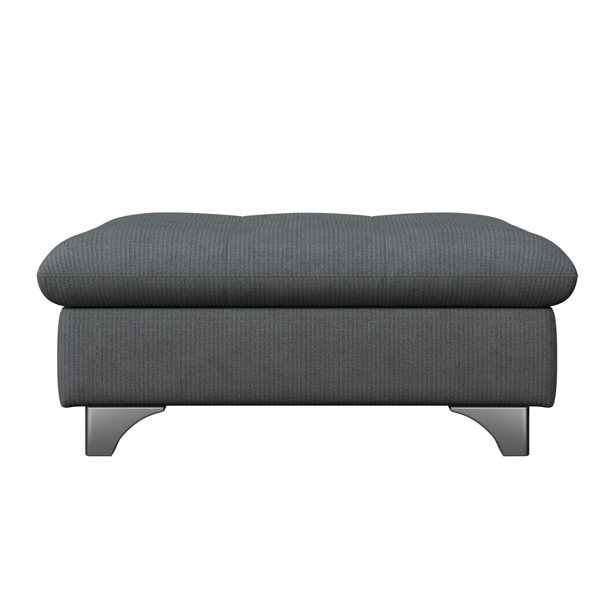 Hocker Gemini Graphitfarben, B: 108cm - Chromfarben/Graphitfarben, KONVENTIONELL, Textil (108/46/108cm)