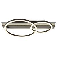 LED-Deckenleuchte 4000k, 30w - Silberfarben/Schwarzchrom, Design, Kunststoff/Metall (48,2/30/8,8cm) - Globo