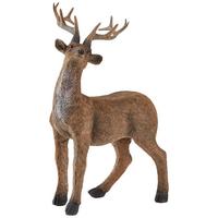 Weihnachtsdeko Hirsch Kunststoff Stehend H: 18 Cm - Dunkelbraun, Basics, Kunststoff (13/9,5/18cm) - Ondega