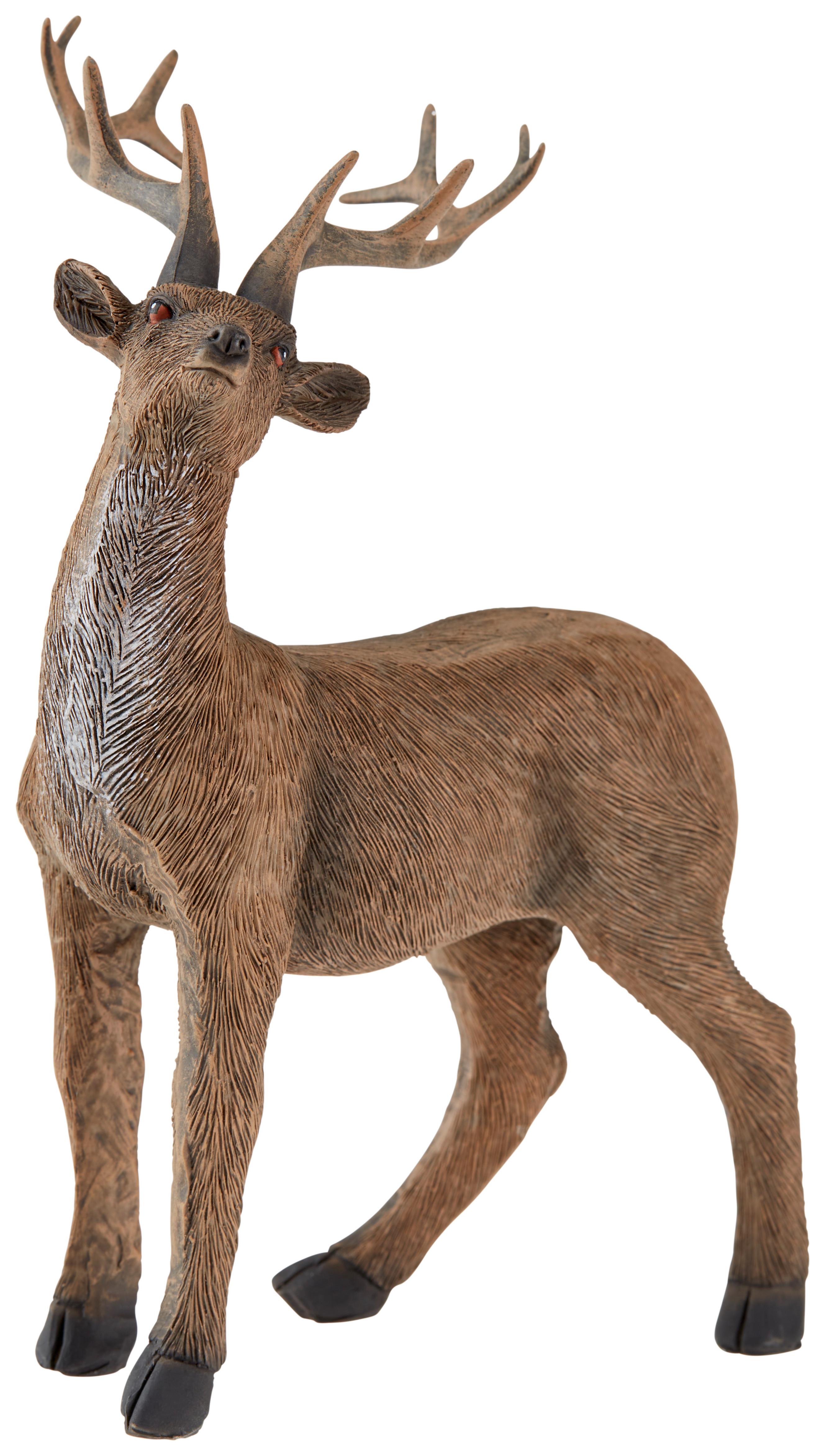 Weihnachtsdeko Hirsch Kunststoff Stehend H: 18 Cm