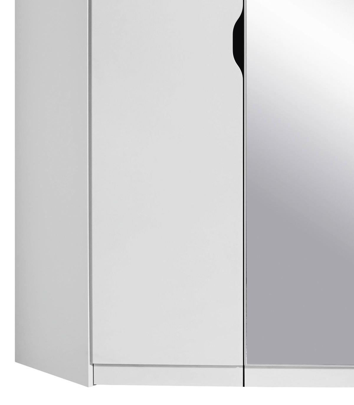 Eckschrank Mit Spiegel 117cm Freising, Weiß - Klar/Weiß, MODERN, Holzwerkstoff (117/197/104cm) - Rauch Möbel