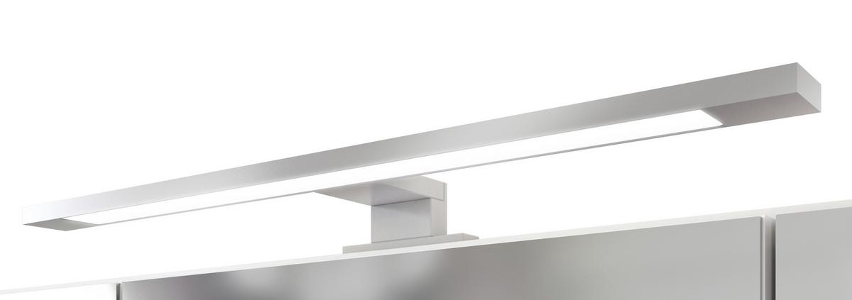 Badmöbel-set 3-tlg. Inkl. Led Arezzo B: 100cm, Eiche Dekor - Eichefarben/Silberfarben, Basics, Holzwerkstoff/Stein (100cm) - Held