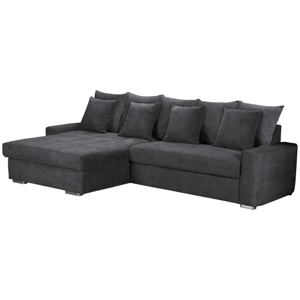Ecksofa mit Schlaffunktion Salvador + Bettkasten Grau