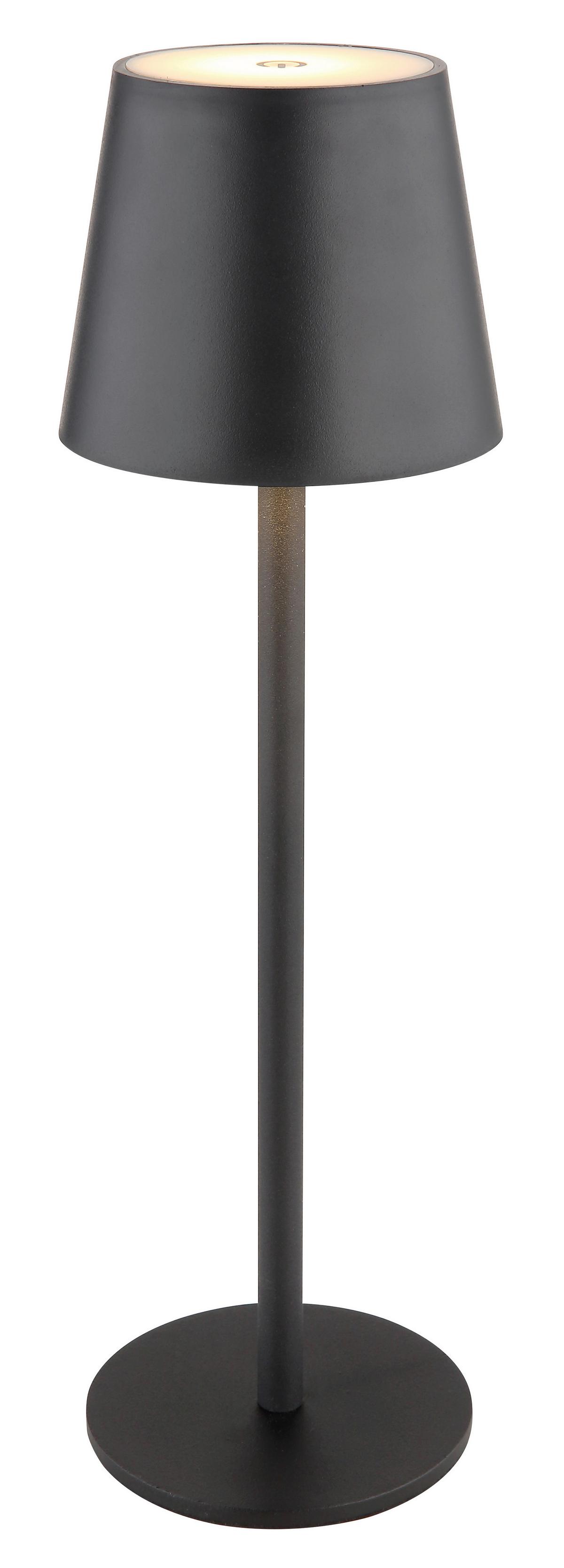 Akku-Tischleuchte 58438g 2 Höhen Montierbar - Opal/Schwarz, Kunststoff/Metall (10,6/36cm) - Globo