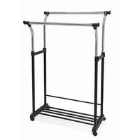POJÍZDNÝ ŠATNÍ STOJAN SWING 2 -BP- - černá/barvy chromu, Moderní, kov/plast (83/104-167/58cm)