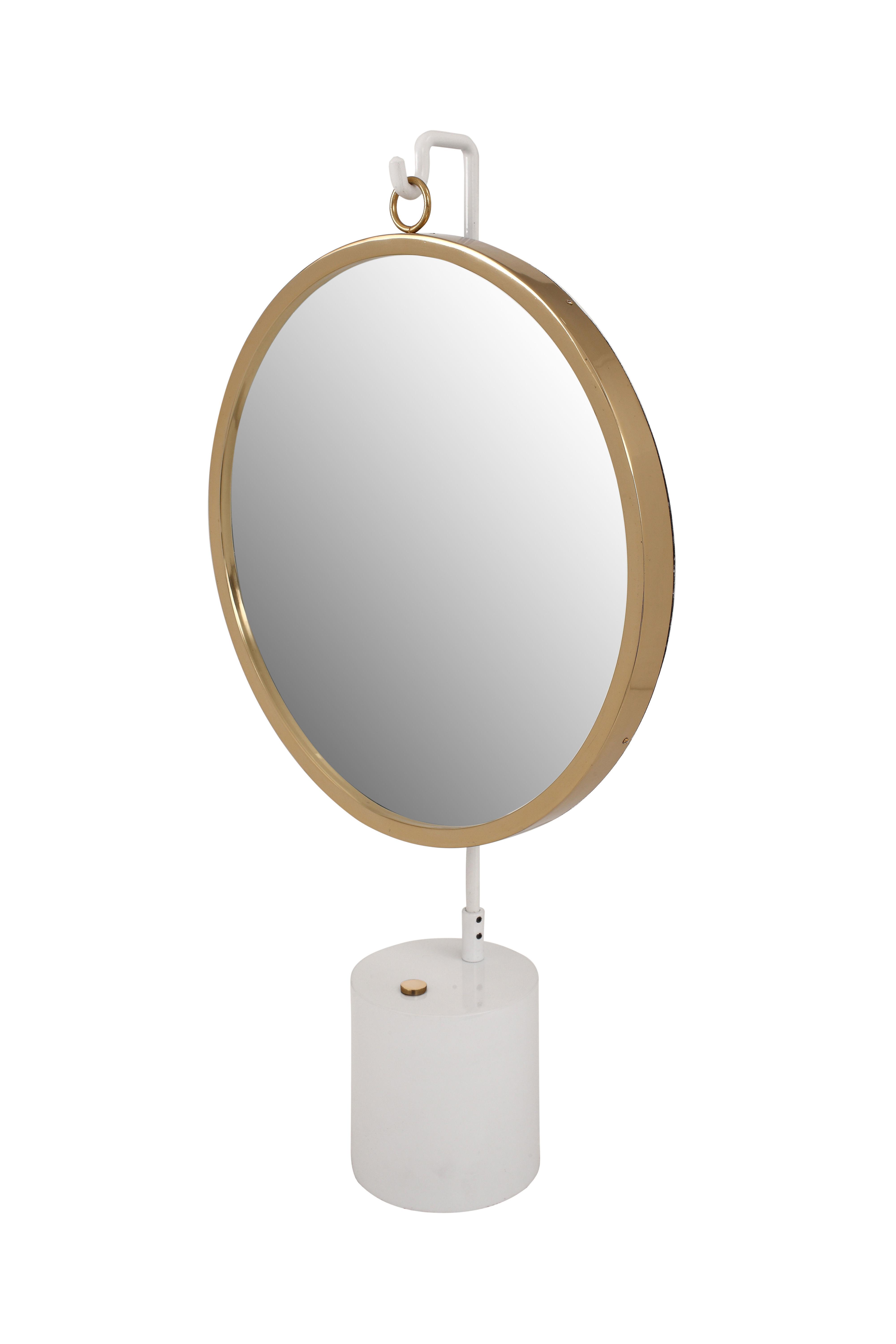 Tischspiegel Eleganca Goldfarben/Weiß H: 75 cm - Goldfarben/Weiß, LIFESTYLE, Glas/Metall (41/75/14cm)